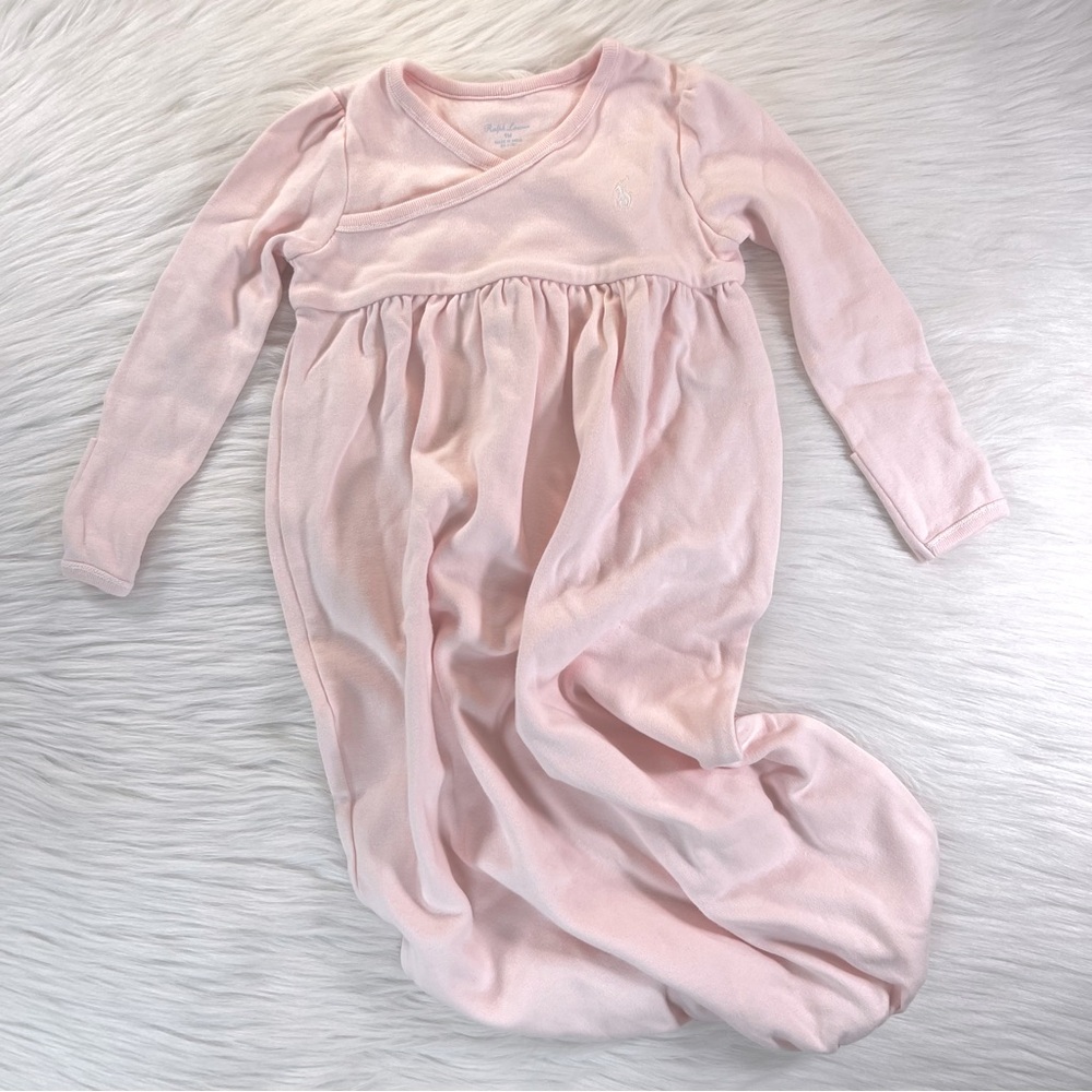 Ralph Lauren light pink baby gown, size 9 months